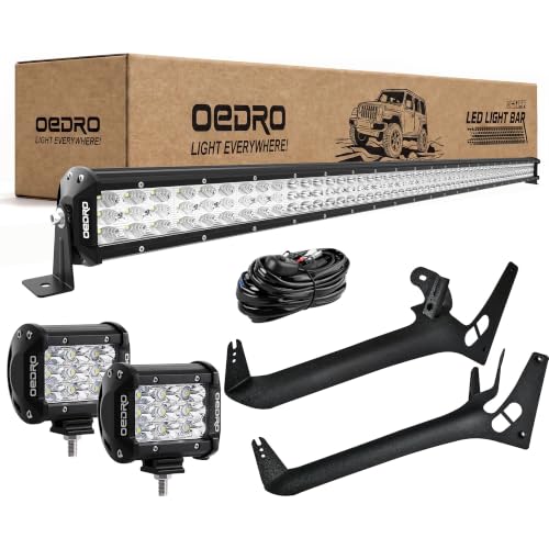 Image of OEDRO 52 Inch Triple-Row LED Light Bar with 4 inch Driving Light Pods (2 Pack)
