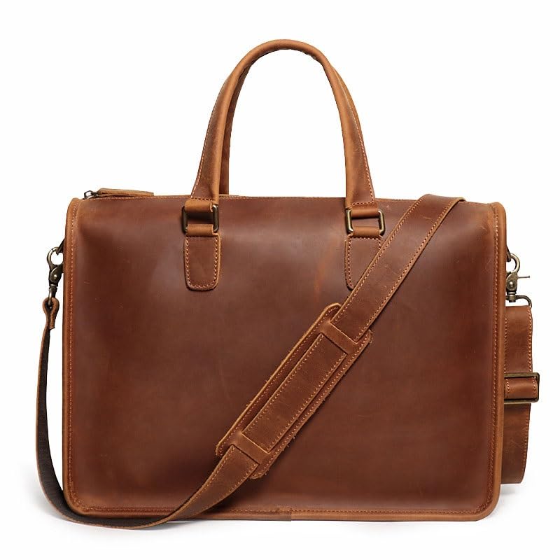 Portable briefcase, cowhide, shoulder crossbody computer bag, large capacity file bag, male4