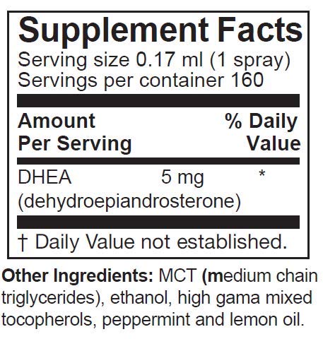 1 Bottles of DHEA Spray 1 fl oz - 160 Sprays of 5mg - Enhanced Absorption Formula - Highly Concentrated bioidentical Formula