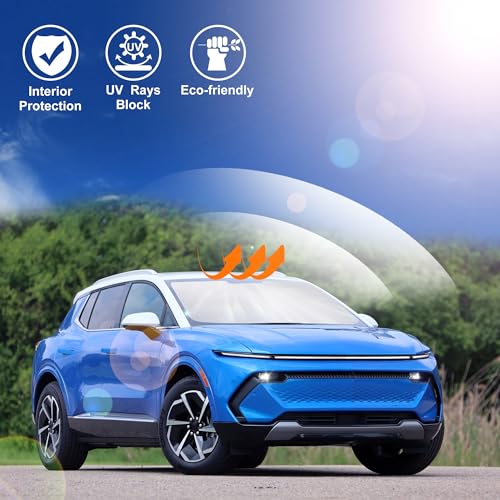 Image of Windshield Sun Shade for 2024 2025 2026 Chevrolet Equinox EV | Full covered for windshield, Foldable & Durable, Block UV Rays, Reduce Heat, Easy to install, Keep Car Cooler