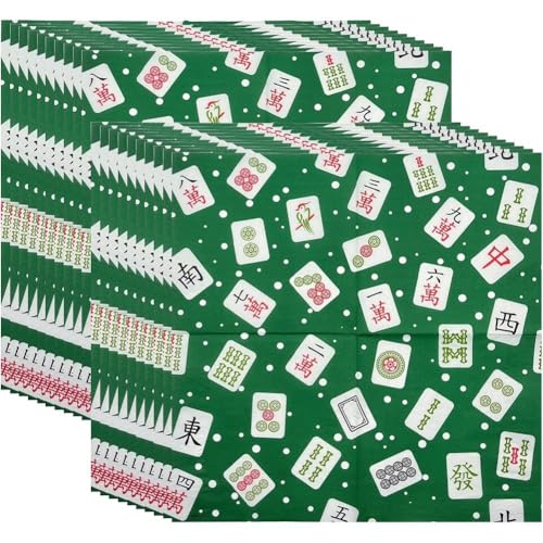 20 Pcs Mahjong Cocktail Napkins 2-ply Paper Mahjong Napkins Beverage Dessert Accessories and Gifts for Women Bridal Showers, Wed