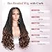 quickwig Full Lace Braided Wig with Baby Hair French Curly Braiding Hair for Black Women Loose Wavy Braids Wig French Curls Synthetic Hair Double Lace Frontal Braid Wig (1B/30#)