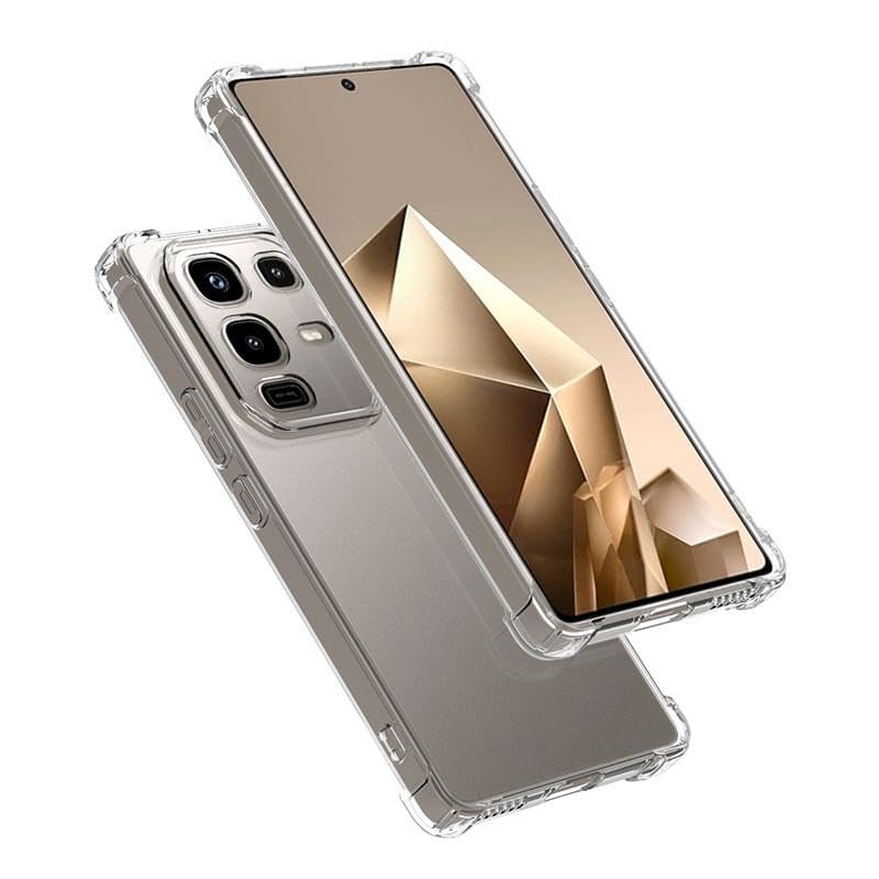 PrimeLike Shockproof Bumper Ultra Clear Slim Anti-Slip Grip Soft Flexible Back Cover for Infinix Note 50s (Transparent)