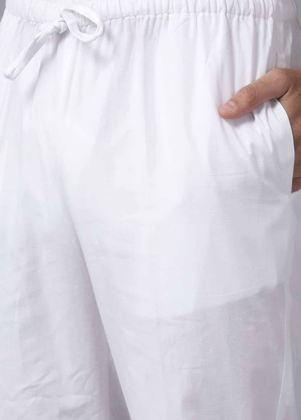 See Designs Mens Kurta | Specially Crafted and Designed for the Eid Festival White Cotton Embroidered Kurta With Pajama Set Mandarin Collar Long Sleeves Chikankari Kurta | SDKT109301S - Image 3 thumbnail