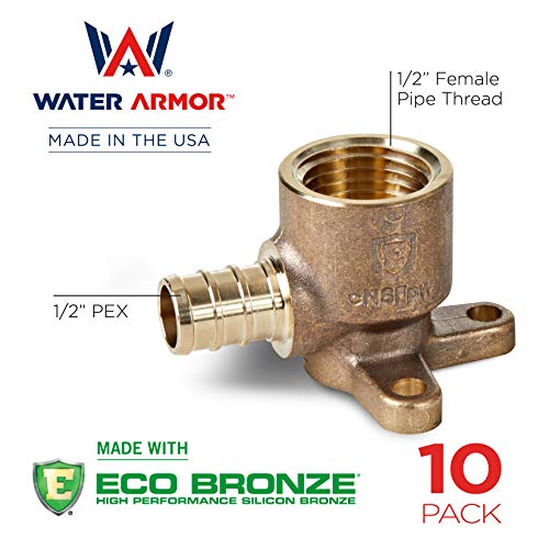 WATER ARMOR (MADE IN AMERICA)1/2" .500 Inch PEX Drop Ear (10 Pack) |