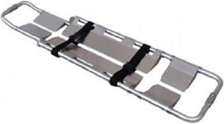 LINE2design Foldable Aluminum Scoop Stretcher - EMS Emergency Portable Folding Stretcher Adjustable Length Travel Size Patient Transport Medical Stretcher with Breakaway Hinge Mechanism - Silver : Industrial & Scientific