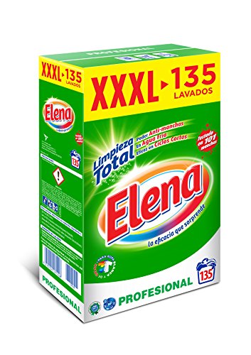 Elena detergente lavadora para ropa formato profesional 135 dosis/7,037 kg.