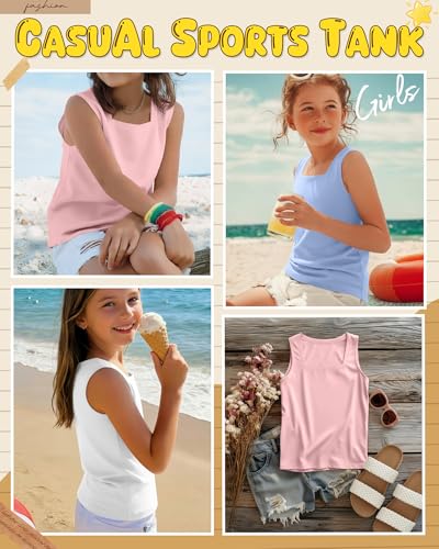 Image of 3 Pack Girls Square Neck Tank Tops