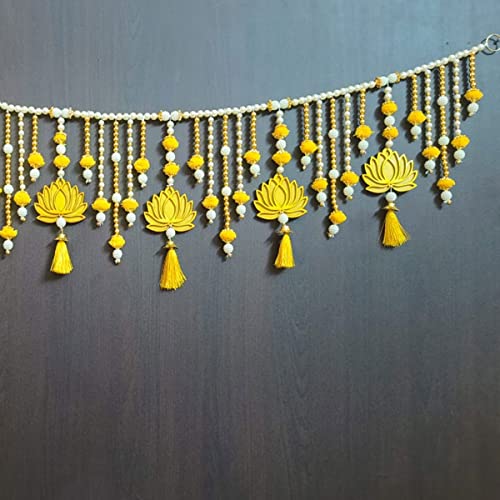 Image of Handmade Door Hanging Toran Lotus Style Bandarwal (TL-06) -Diwali New Year Inauguration Wedding Festival Home Decor Pooja (40 Inch X 8 Inch)