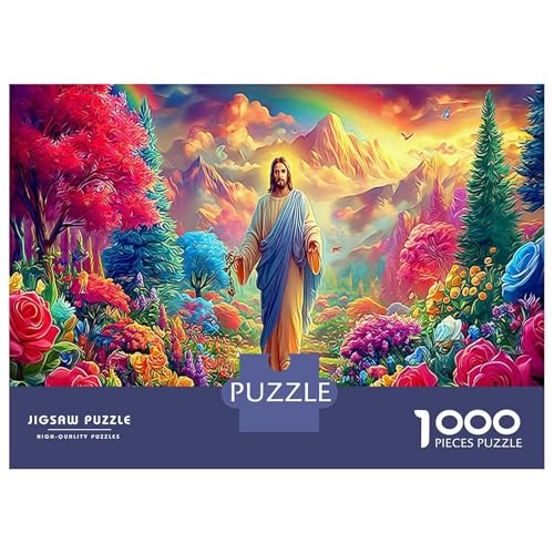 Corazón Sagrado de Cristo Puzzle 1000 Piezas, Juego Educativo, Desafío, para Adultos Y Niños Mayores De 12 Años Imposible Rompecabezas-Obra De Arte, Entrenamiento Mental 38x26cm/1000pcs
