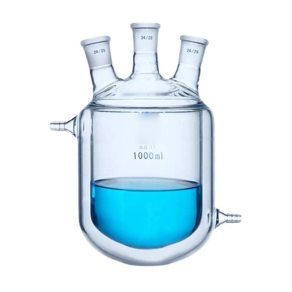 Equipos y suministros de laboratorio 1 matraz de reacción con camisa vidrio 50 ml, 100, 150, 250, 500 y 1000