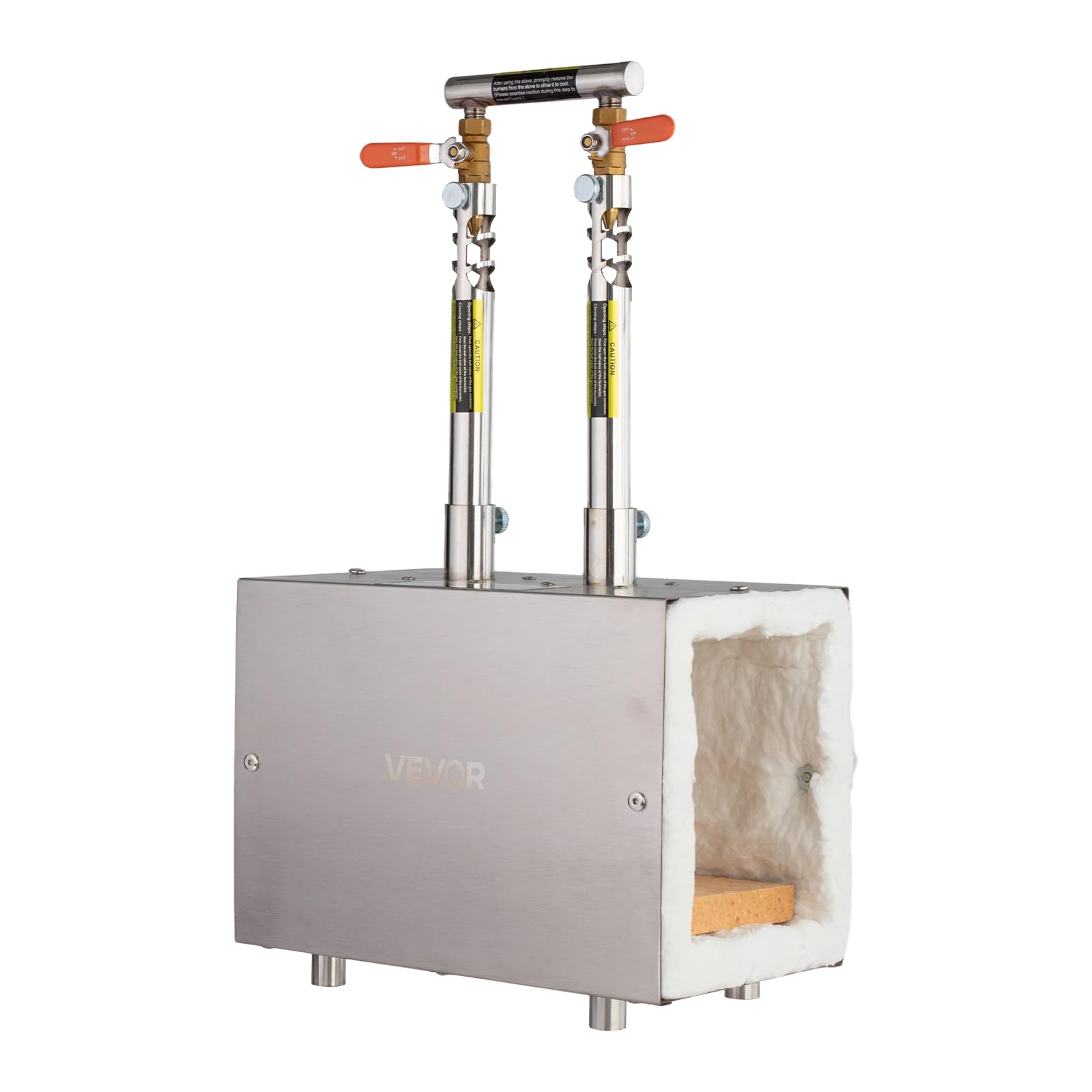 VEVOR tragbare Propangas-Schmiede mit 2 Brenner 1427 °C, Hufschmiede Schmiedeofen mit quadratischer Form, Edelstahl, Gasschmiedewerkzeuge und -ausrüstung, Schmelzofen Verwendung zum Metallschmieden