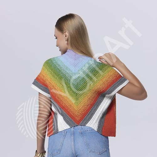 Image of Yarn Art YarnArt Flowers Yarn 55% Cotton 45% Acrylic 250gr 1094yds Multicolor Cotton Yarn Rainbow Crochet Yarn Spring Summer - 1 Fine Sport Skein (296)