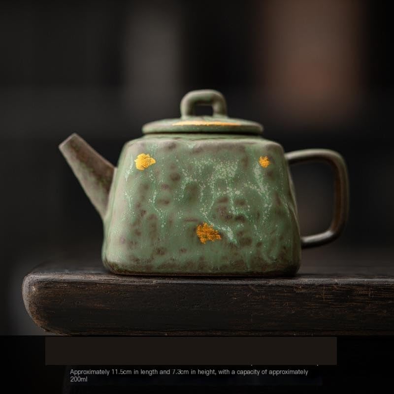 Teiera, Set da tè da Viaggio, teiera in Ceramica, teiera Cinese, Vecchia teiera in Fango di Roccia, Set da tè Vintage, teiera in Bronzo smaltato, infusore per tè in Foglie sfuse, teiere