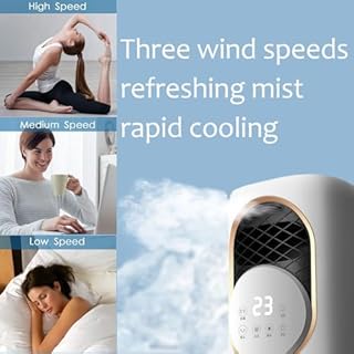 Climatizzatore Portatile, Raffreddatore d'Aria 3 Velocità, Modalità Freddo/Caldo, Condizionatore Portatile Senza Tubo con Telecomando, Oscillazione 180° per Ufficio e Camera da Letto