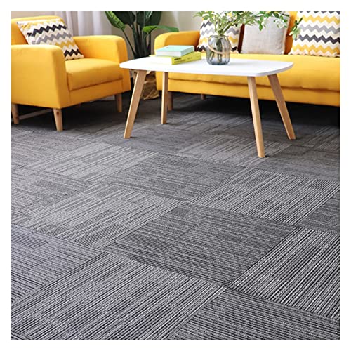 YJEUZCD Alfombra Pasillo, Antideslizante Alta Densidad Higroscópico Oficina Baldosa De Moqueta for Suelos, Cortable Hotel Residencial Alfombra Comercial, 50x50cm (Color : Grey-C, Tamaño : 12pcs)