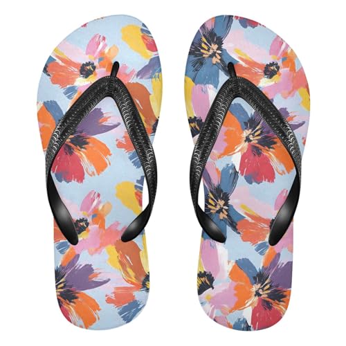 Flowers Abstract Design Flip Flop Beach Summer Casual Sandal for Women & Men Shower Shoes 20860708