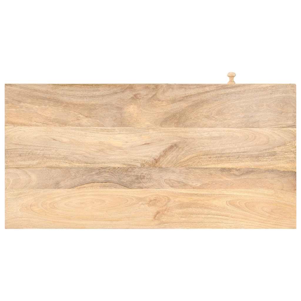 Tavolo da toeletta in legno di mango massiccio, 100 x 50 x 76 cm, con cassetto e specchio, tavolo cosmetico con spazio per camera da letto e bagno, organizer per cosmetici e toeletta