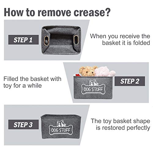 Vumdua Dog Toy Box, Dog Toy Storage Bin with Metal Handles - Collapsible Pet Supplies Storage Basket, Perfect for… - Image 7