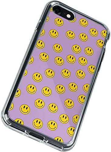Skinit Clear Phone Case Compatible with iPhone SE (2nd & 3rd Gen) - Purple Happy Face Pattern Design