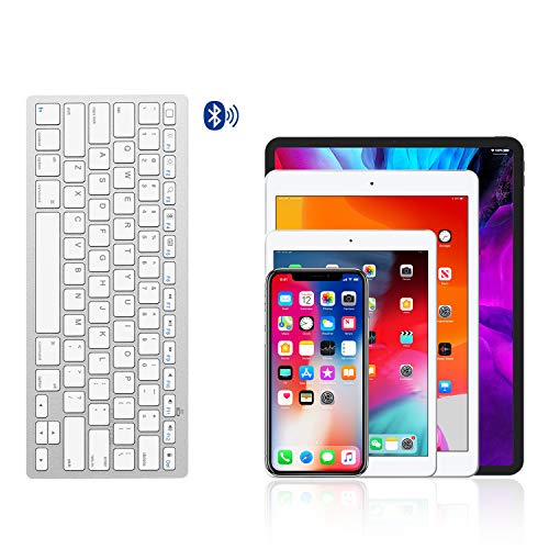 Omoton Ultra-Slim Bluetooth Keyboard For Ipad 10.2(9Th/ 8Th/ 7Th Generation)/ 9.7, Ipad Air 4Th Generation, Ipad Pro 11/12.9, Ipad Mini, And More Bluetooth Enabled Devices, White #TOP5