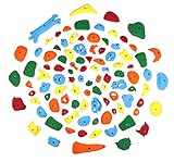 Atomik Rock Climbing Holds Set of 100 Bolt-On Rock-Like Crimpers, Pockets, Jugs and Footholds in Assorted Bright Tones