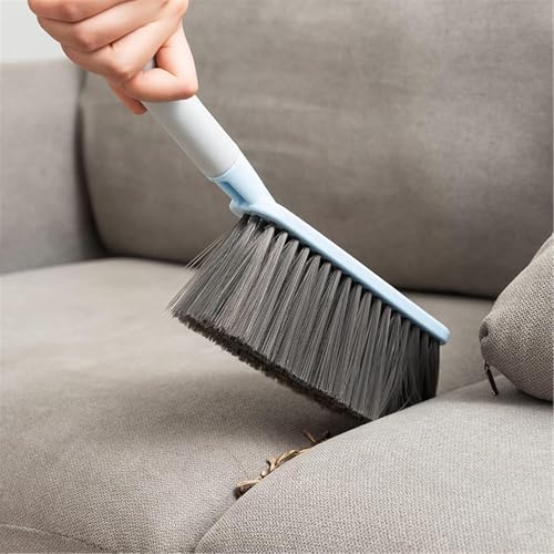 Image of Household Brush Sweeping, Cleaning Floors Long Handle Dust for Tiles, Carpet, Bed, Sofa,Mattress, Window, Bathroom, Car Seat, Curtain, Cleaner Home (Blue)