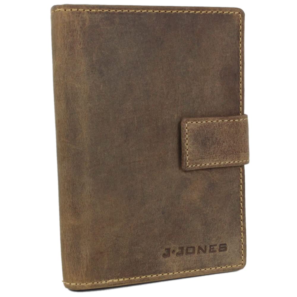 J.Jones - Portafoglio da uomo in vera pelle – RFID – alla moda orizzontale – Portafoglio da uomo (colori a scelta) – presentato da ZMOKA®, marrone scuro., taglia unica