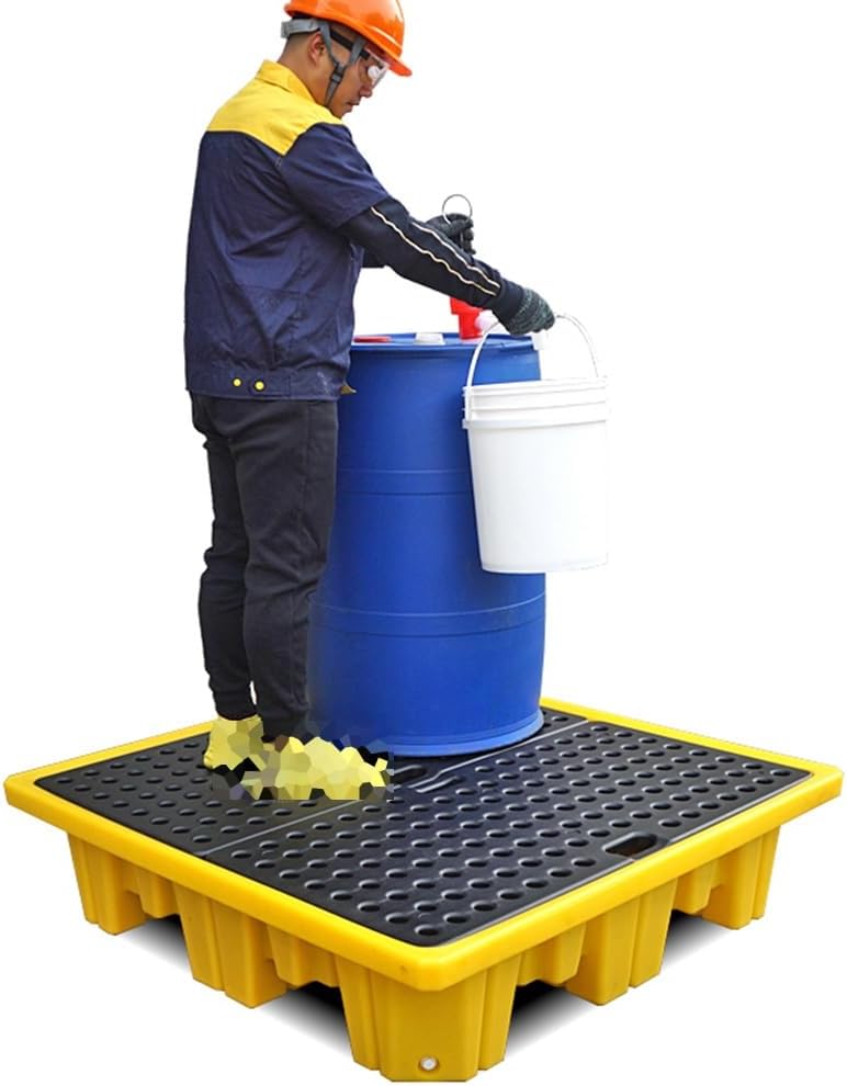 WIGING Modular Spill Platform, Spill Containment Pallets with Drain Outlet, Seepage-Proof, Spill-Proof and Leak-Proof Grid Pad (Size : 65x65x17cm)
