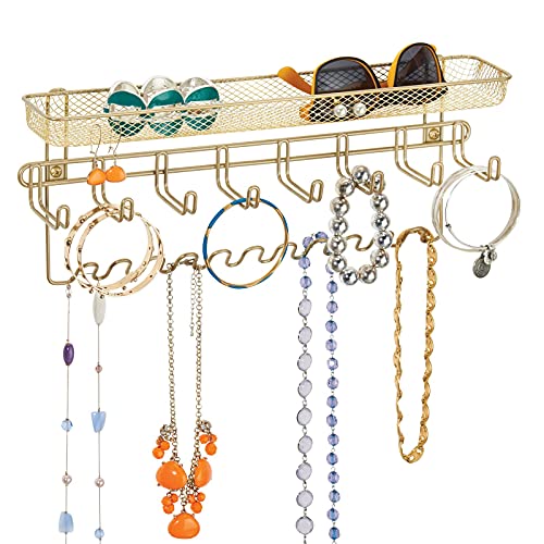 Mdesign decorative metal closet wall mount jewelry accessory orga…