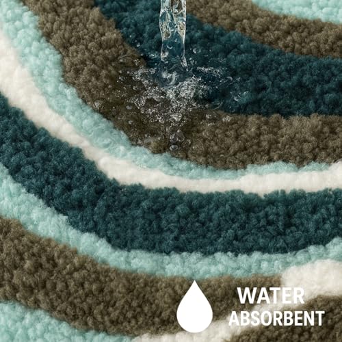 Image of Luxe Home Super Soft Canada MultiWaves Bath Mat Non-Slip Machine Washable Bathroom Mat for Home, Bedroom and Living Room (40x60 cm) - Pack of 1