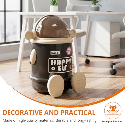 Caneca decorativa para basura diseño robot 37L blanca miniatura 4