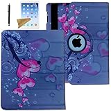 iPad 2 Case, iPad 3 Case, iPad 4 Case, Lingsor 360 Degree Rotating Stand Magnetic Smart Leather Cove