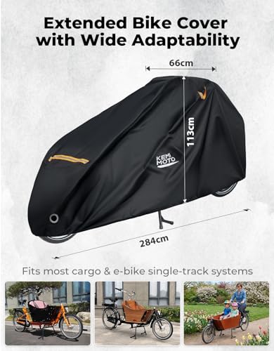 Cubierta para bicicleta de carga impermeable KEMIMOTO resistente 420D extra larga UV 4