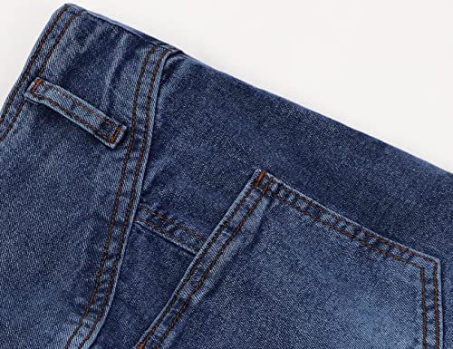 Chartou Women's Retro Exposure Button-Fly Packaged Hip A-Line Maxi Long Denim Skirt (Medium, Dark Blue) #TOP4