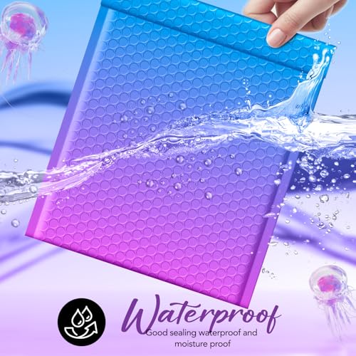 Image of Fuxury Bubble Mailers 8.5x12 inch 240 Pack Padded Envelopes Usable Size 8.5x11 inch | Thick Mailing Envelopes Bubble Opaque Padded Mailers Shipping Bags for Mailing Jewelry Makeup Small Business #2 BluePurple
