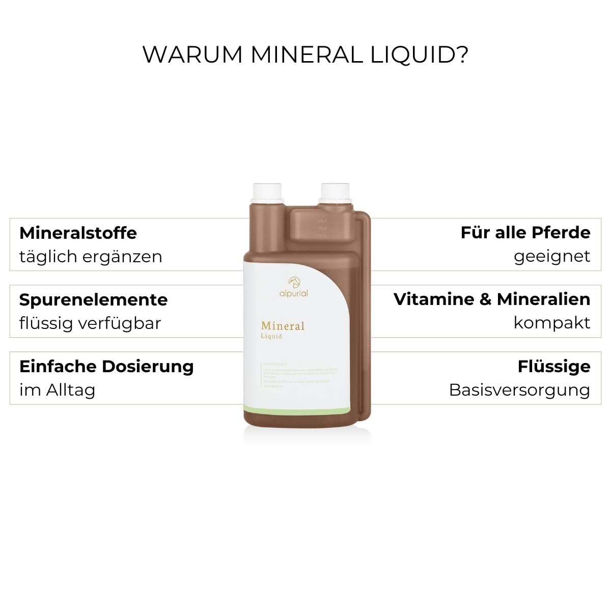 Mineral Liquid – Ergänzungsfuttermittel für Pferde zur täglichen Versorgung mit Mineralstoffen – mit Zink, Kupfer, Selen & Vitaminen – vom Tierarzt entwickelt