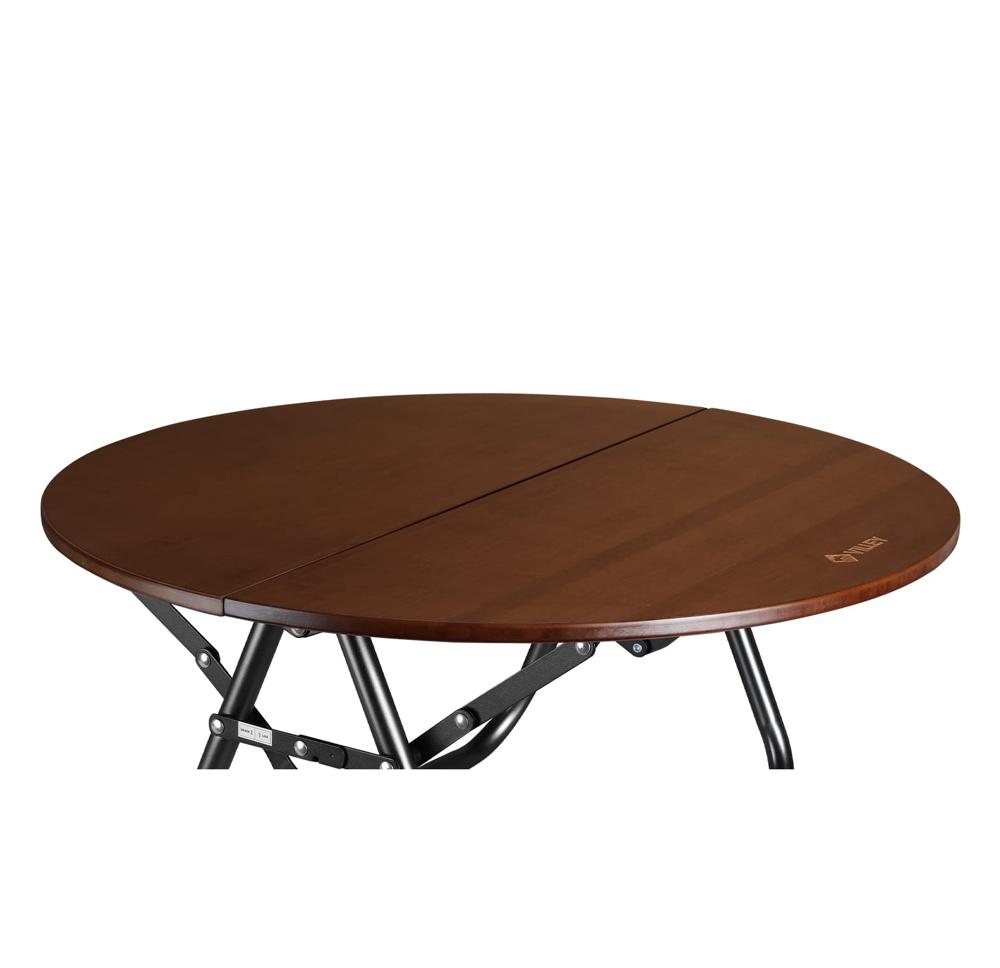 Amazon.com: VILLEY Bamboo Round Folding Table, Camping Half-fold