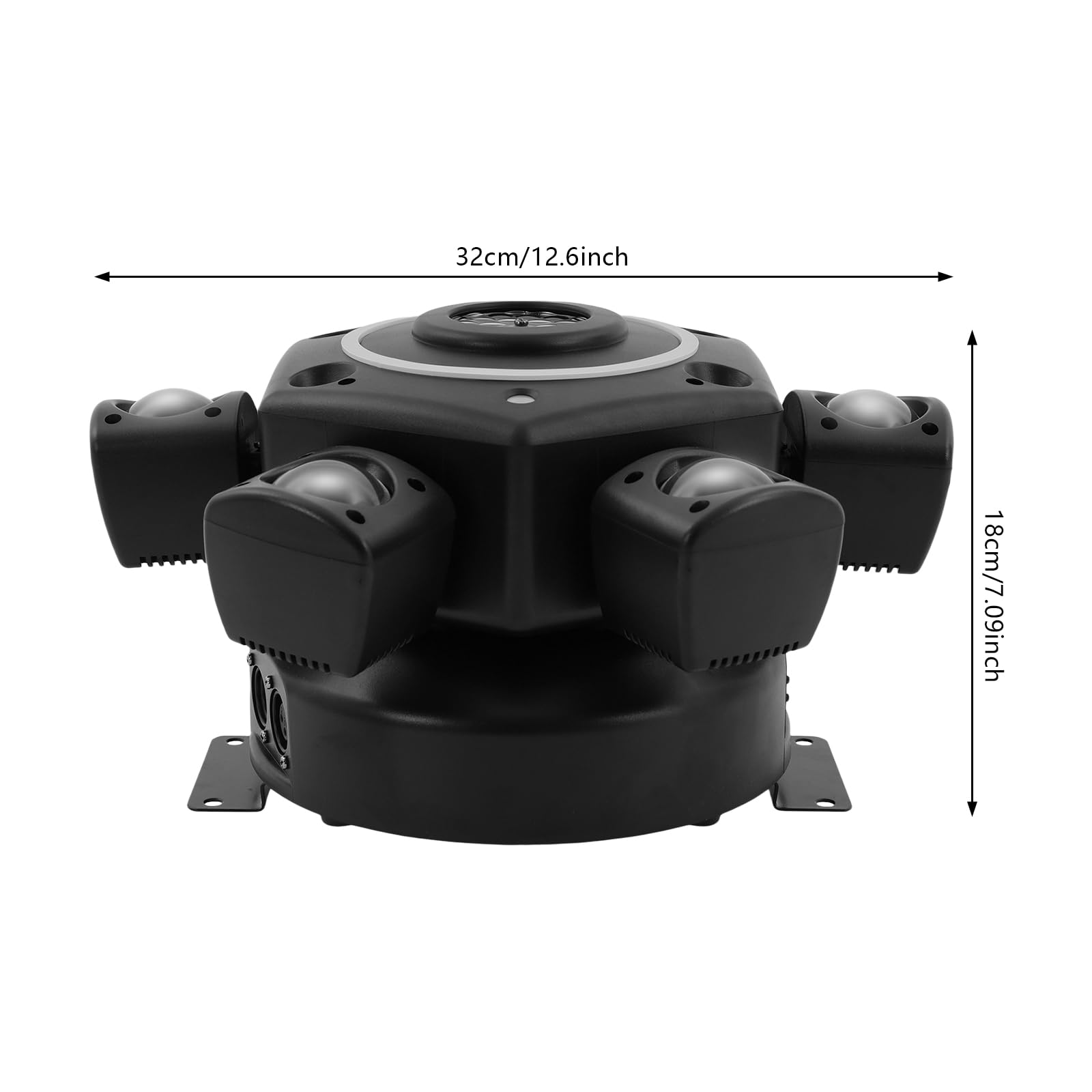 Luce da discoteca a 6 bracci, in ABS per DJ con telecomando, per DJ, nastri, bar, pub, club, 32 x 32 x 18 cm