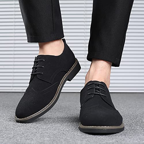 Santimon Mens Fashion Suede Leather Wingtip Oxfords Business Dress Casual Brogue Derby Shoes4