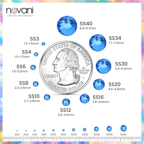 Image of Flatback Rhinestones Non Hotfix Rhinestones for Crafts Glass Nail rhinestones Nail Gems Crystals Rhinestones for Makeup Bags Shoes Decoration DIY(SS8,1440pcs,Capri Blue)