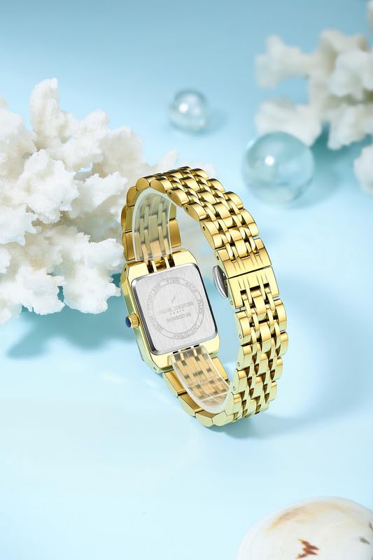 Image of Daniel Hechter Paris Clara Collection Analog Quartz Watch for Women with Square Dial, Metal Case, Stainless Steel Strap and Water Resistant