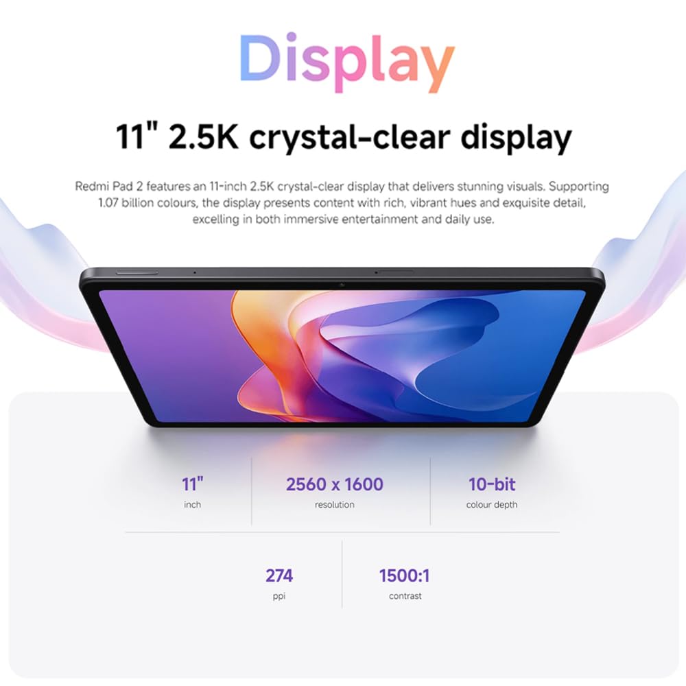 XIAOMI Tablet Redmi Pad 2 11" 8GB 256GB WiFi HyperOS Gris Grafito
