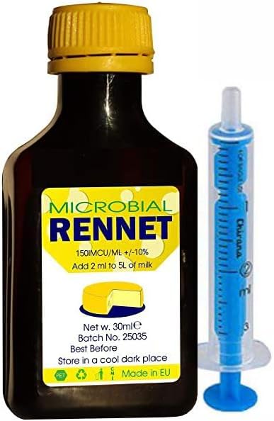 Rennet Microbial Coagulant, 30ml Bottle, add 2ml to 5L (1.32 Gallons) of Fresh Milk