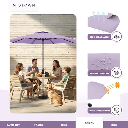 Image of The Lean Patio Umbrella (Terylast Fabric - Midtown Purple, 10 Foot)