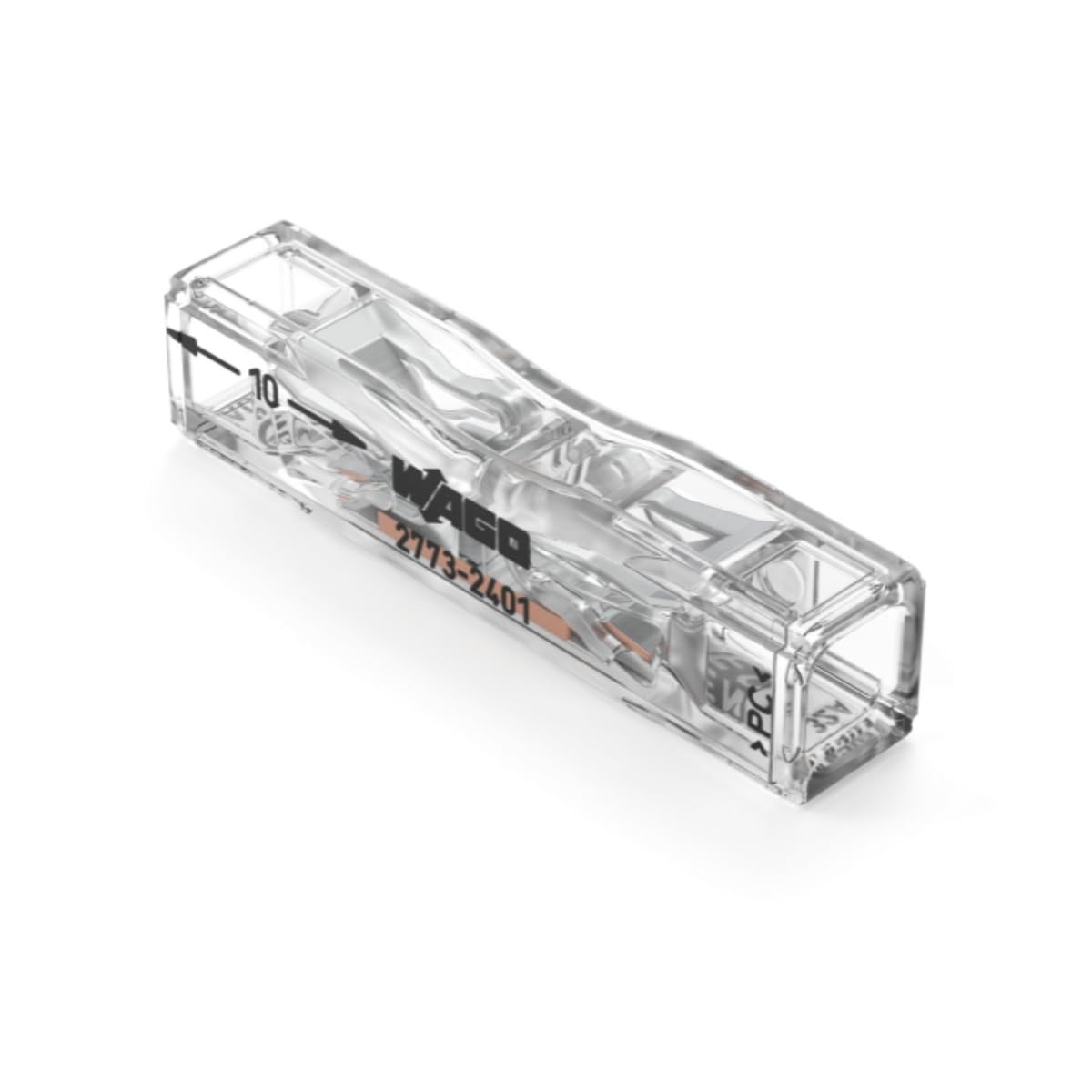 Wago, Beutel mit 10 Inline-Klemmen der Serie 2773, Längshebelklemme für Drähte von 0,5 bis 2,5 mm², Schnelle Installation dank Direktstecksystem, 2 Jahre Garantie