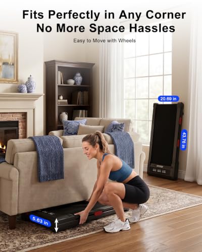 Image of Superun Walking Pad with 6% Incline, Under Desk Treadmill, 3 in 1 Portable Treadmills for Home with Remote Control LED Display, 2.5 HP Quiet Mini Treadmill for Office Home Use, 300 Lbs Capacity