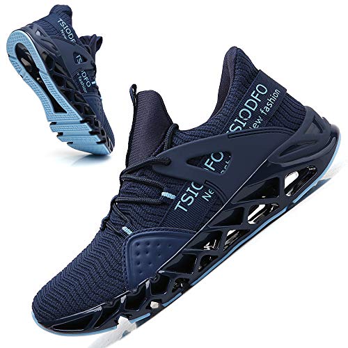 Ezkrwxn Fashion Shoes for Women Sneakers Casual Slip on Sport Running Tennis Walking Shoes Non Slip Gym Trail Runner Blade Athletic Jogging Shoe Navy Blue Size 8