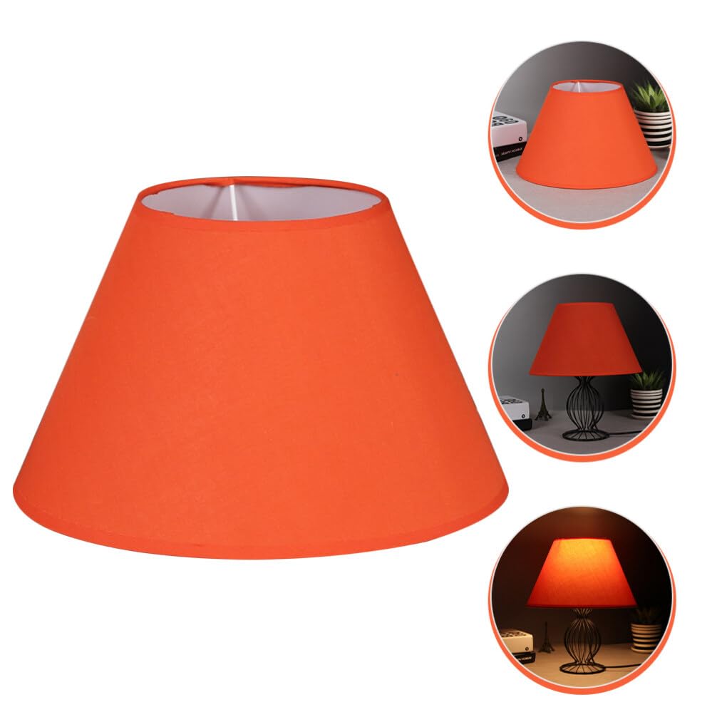 Moderner E27-Lampenschirm Aus Stoff In Barre-Schornsteinform Lampenschirm Aus Leinen Übergangs-Imperial-Lichtschirm Ersatz Für Tisch-Schreibtischlampe Orange