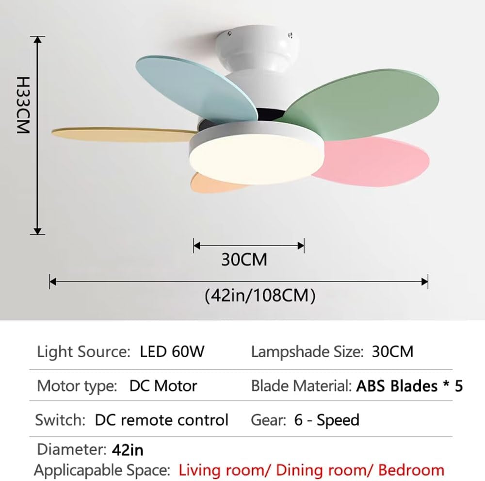 Ceiling Fans Lighting Children Room Ceiling Fan Light Modern Low Profile Ceiling Fan With Light Flush Mount Quiet Reversible Ceiling Fans With Lights Dimmable 6 Speeds Bedroom Office Ceiling Fans Lamp